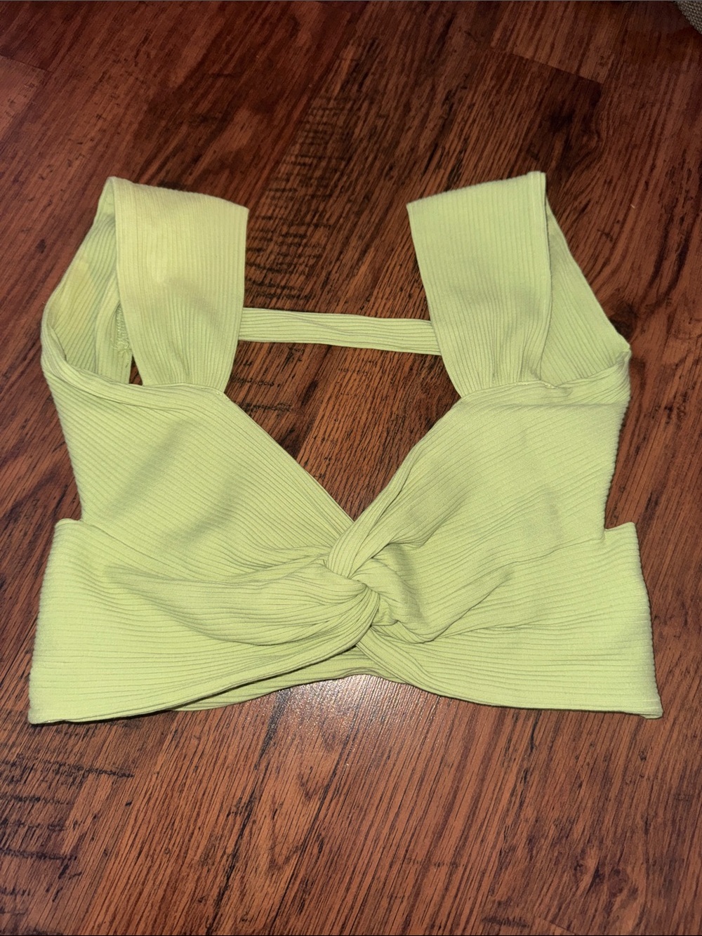 Women’s Twist Front Crop Top - Lime Green 2.R2